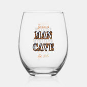 Man Cave Tekst Effect Stemless Wijnglas Drinkware Wijnglas Zonder Voet (Voorkant)
