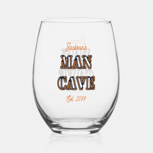 Man Cave Tekst Effect Stemless Wijnglas Drinkware Wijnglas Zonder Voet