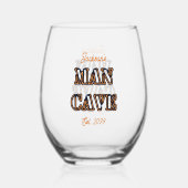Man Cave Tekst Effect Stemless Wijnglas Drinkware Wijnglas Zonder Voet (Achterkant)