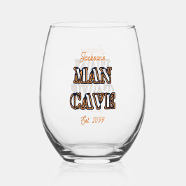 Man Cave Tekst Effect Stemless Wijnglas Drinkware Zonder Voet