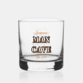 Man Cave Text Effect Rocks Whiskey Glass Drinkware Whisky Glas (Achterkant)