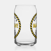 Man Cave Voorzichtig Tape Bierblikje Blikvorm Glas (Links)