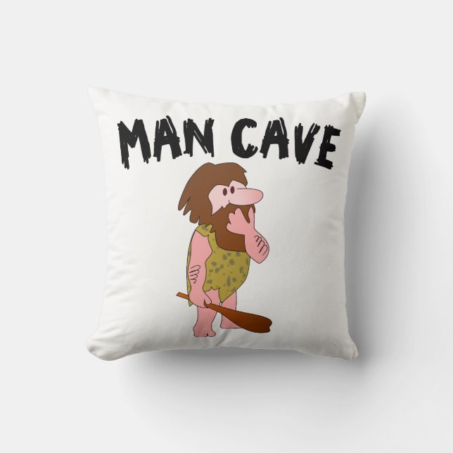MAN CAVEMAN PILLOW KUSSEN (Voorkant)