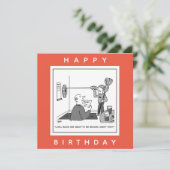 Man Cheating in Darts Cartoon Kaart (Staand voorkant)