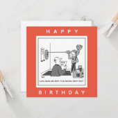 Man Cheating in Darts Cartoon Kaart (Voorkant / Achterkant in situ)