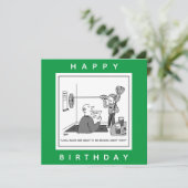 Man Cheating in Darts Cartoon Kaart (Staand voorkant)