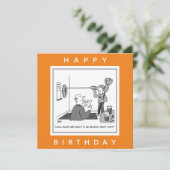 Man Cheating in Darts Cartoon Kaart (Staand voorkant)