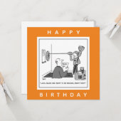 Man Cheating in Darts Cartoon Kaart (Voorkant / Achterkant in situ)