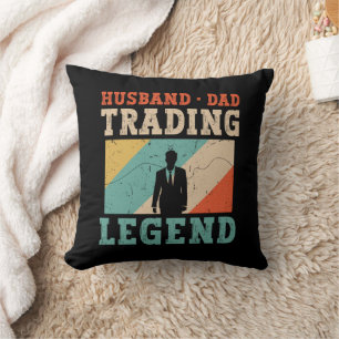 Man Dad Trading Retro, Day Trader Stock Market Kussen