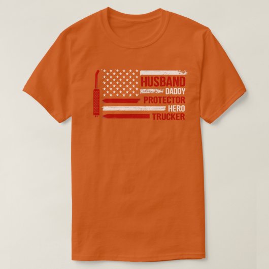 Man Daddy Beschermer Held Trucker 4 juli T-shirt (Design voorkant)