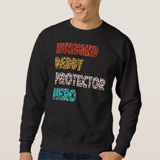 Man Daddy Protector Hero  Luipaard Vader Trui (Voorkant)