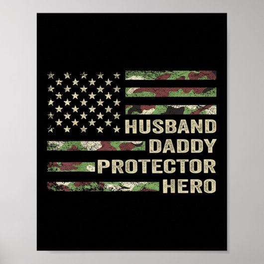Man Daddy Protector Hero Vaders Dag Camo Amer Poster (Voorkant)