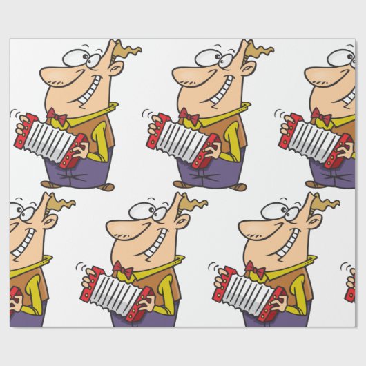 Man dat de accordeon afspeelt cadeaupapier (Vlak)