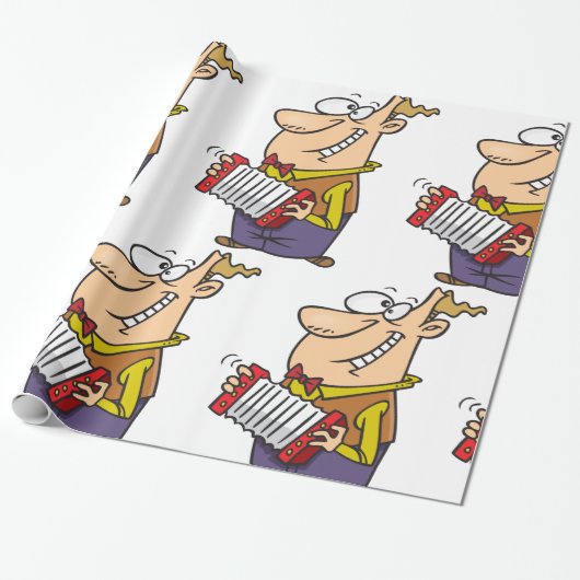 Man dat de accordeon afspeelt cadeaupapier (Uitgerold)