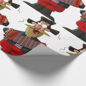 Man dat de accordeon afspeelt cadeaupapier (Hoek)