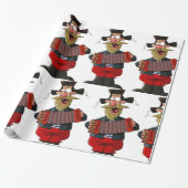 Man dat de accordeon afspeelt cadeaupapier (Uitgerold)