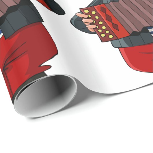 Man dat de accordeon afspeelt cadeaupapier (Rol Hoek)