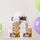 Man dat de accordeon afspeelt cadeaupapier