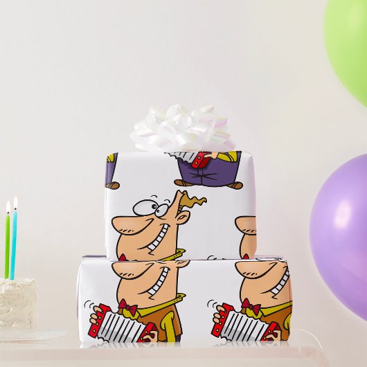 Man dat de accordeon afspeelt cadeaupapier