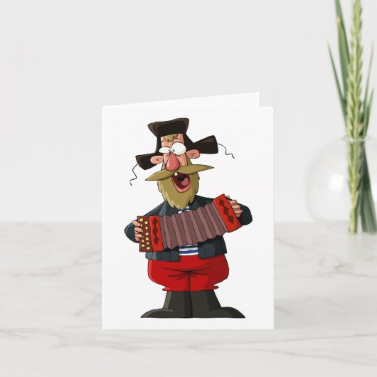 Man dat de accordeon afspeelt kaart (Voorkant)