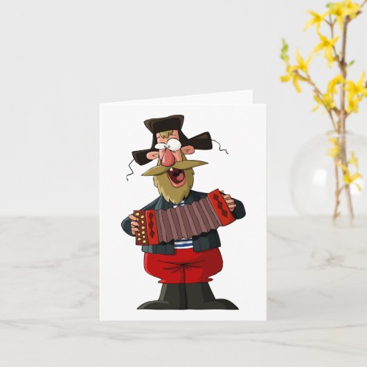 Man dat de accordeon afspeelt kaart (Gele Bloem)