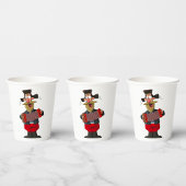 Man dat de accordeon afspeelt papieren bekers