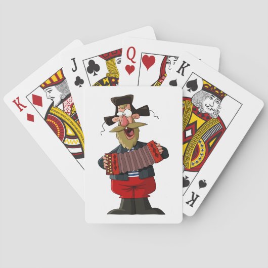 Man dat de accordeon afspeelt pokerkaarten (Achterkant)