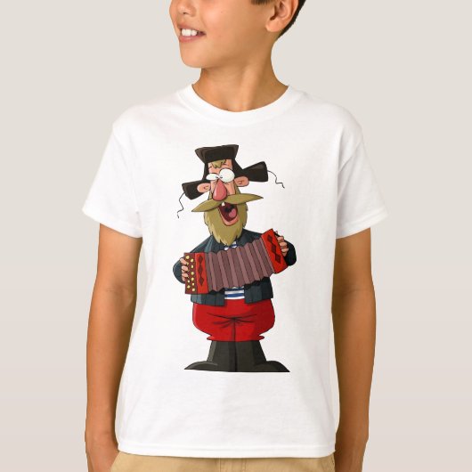 Man dat de accordeon afspeelt t-shirt (Voorkant)