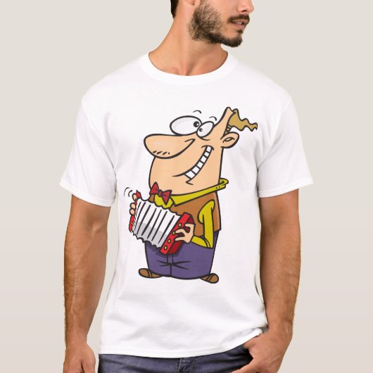 Man dat de accordeon afspeelt t-shirt (Voorkant)