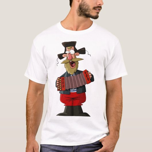 Man dat de accordeon afspeelt t-shirt (Voorkant)