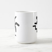 Man dat de trap naar beneden loopt koffiemok (Center)