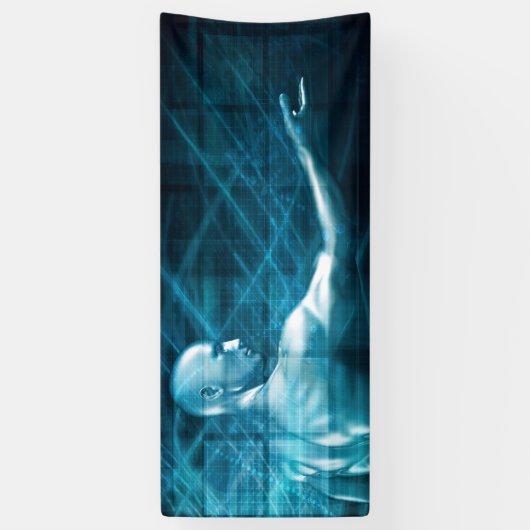 Man dat een concept als achtergrond van de Sjabloo Spandoek (Verticaal)