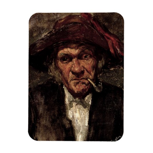 Man dat een pijp rookt, c.1859 magneet (Verticaal)