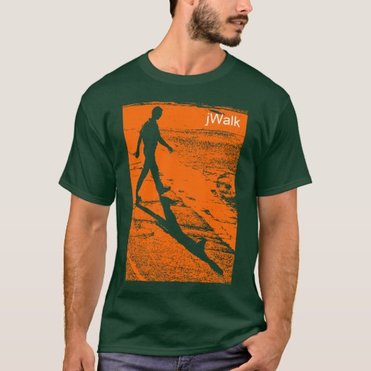 Man dat een weg kruist - in Sinaasappel - (jWalk) T-shirt (Voorkant)