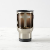 Man dat het Christelijke kruis van Jezus stroomt Reisbeker (Center)