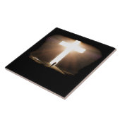 Man dat het Christelijke kruis van Jezus stroomt Tegeltje (Zijkant)