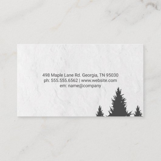 Man dat het gras maait visitekaartje (Achterkant)