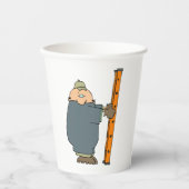 Man dat houder is van een adder papieren bekers (Voorkant)