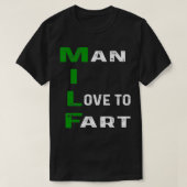 Man dat ik graag leuk vind om grappige papaver te  t-shirt (Design voorkant)