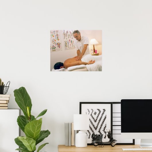 Man dat massage ontvangt poster (Thuiskantoor)