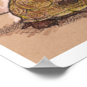 Man dat op een schildpad rijdt poster (Hoek)