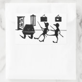 Man dat op poolbiljarten wordt gemarteld rechthoekige sticker (Tas)