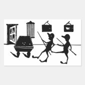 Man dat op poolbiljarten wordt gemarteld rechthoekige sticker (Voorkant)