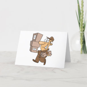 Man dat pakketten levert bedankkaart