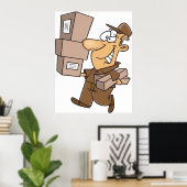 Man dat pakketten levert poster (Thuiskantoor)