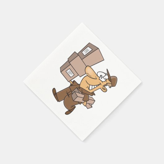 Man dat pakketten Napkins levert Servet (Hoek)