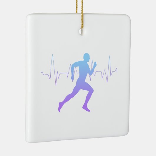 Man dat Runners Silhouette Gradient in werking ste Keramisch Ornament (Rechts)