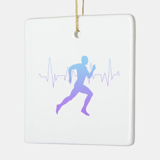 Man dat Runners Silhouette Gradient in werking ste Keramisch Ornament (Links)