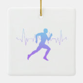 Man dat Runners Silhouette Gradient in werking ste Keramisch Ornament (Achterkant)