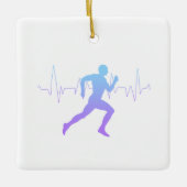 Man dat Runners Silhouette Gradient in werking ste Keramisch Ornament (Voorkant)